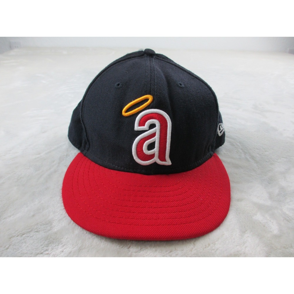 Los Angeles Angels Cap Hat Mens 7.5 Black New Era Wool Baseball MLB*